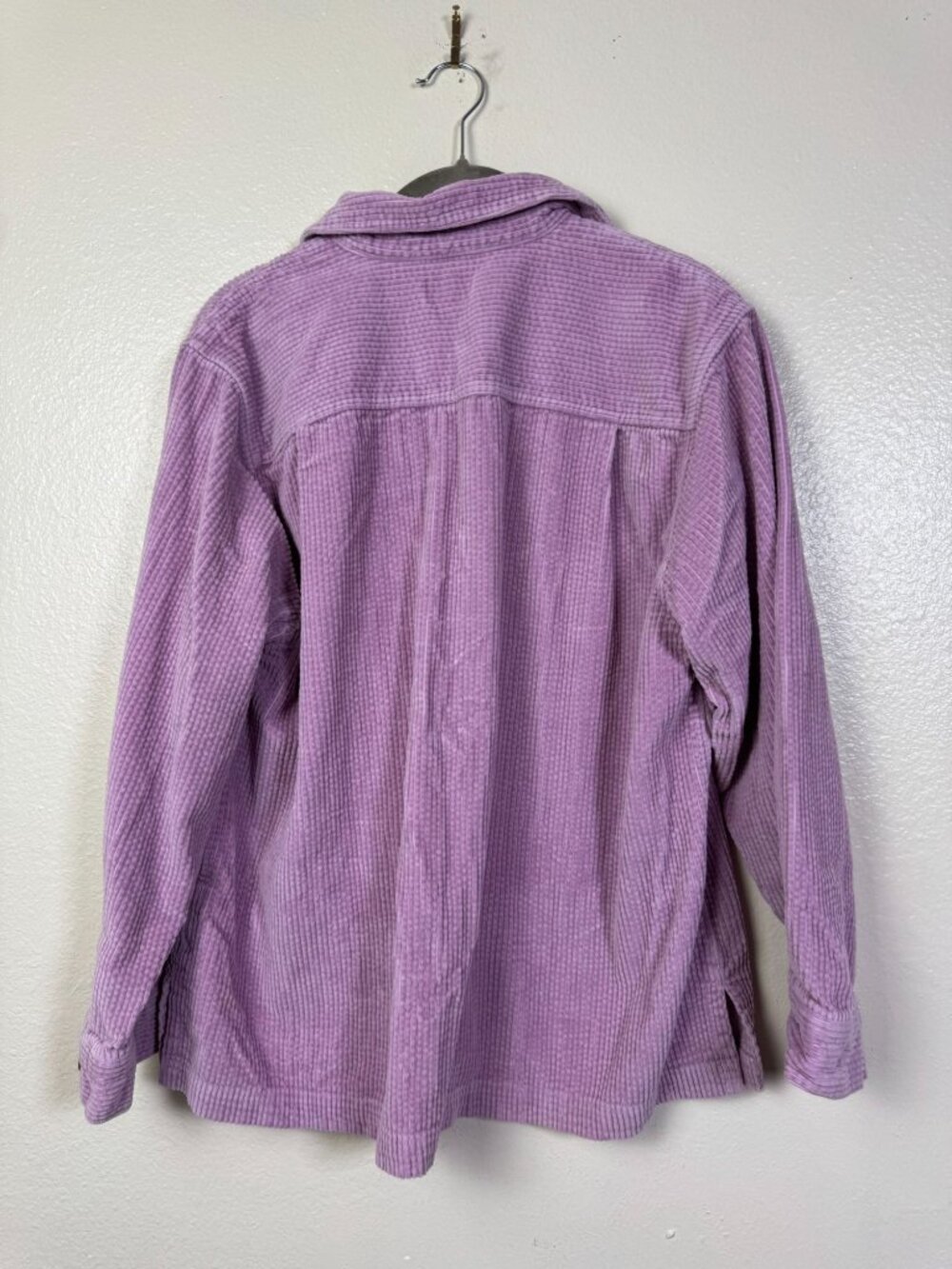 L.L. Bean Purple Pink Comfort Corduroy Button Up Shirt Medium Petite 100% Cotton - Picture 12 of 14